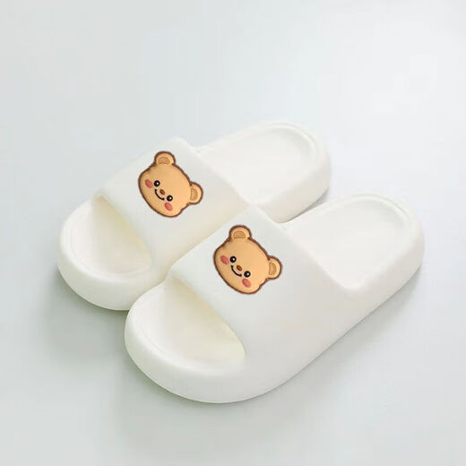 Cartoon Bear Slippers 2025 Summer Outdoor Soft Soft Sippers for Women Eva Home Sandals Slippers Men White Bear 36-37