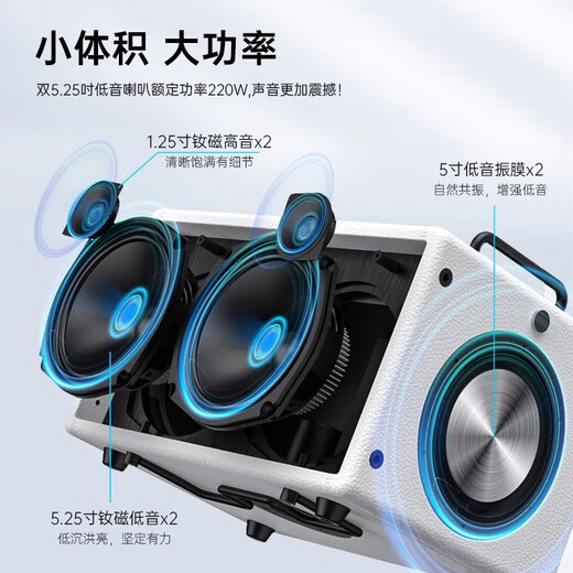 KAEM5 musical instrument singing audio guitar electric blowpipe saxophone outdoor karaoke road show live broadcast high-power Bluetooth speaker M5 black tiger head rated 220W