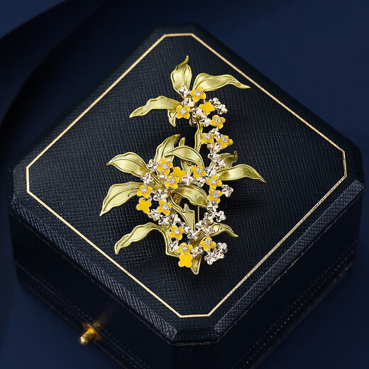 Violet Manlihua Brooch High-end Women's Exquisite Osmanthus Brooch Brooch 520 Gift Trend Champagne Gold