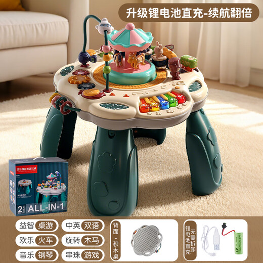Jule Baby Game Table Baby Spielzeug 6-12 Monate alte Neugeborene frühkindliche Musik spielen Klavier für Jungen und Kinder zum ersten Geburtstagsgeschenk