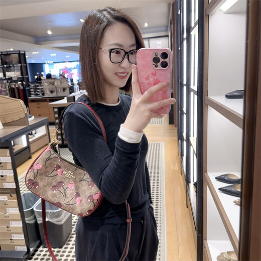 蔻驰（COACH）蔻驰Teri腋下包链条麻将包法棍斜挎直邮 13.灰色褶皱CT761-QBN19