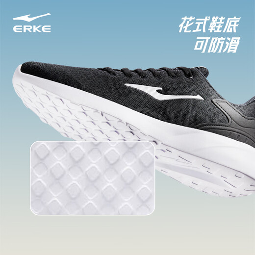 Hongxing Erke Running Shoes Automne Breathable Chaussures pour hommes Mesh Light Commutant Chaussures de course décontractées Chaussures de sport de jogging Extérieur Black / White-2123 [Mesh Breathable] 42