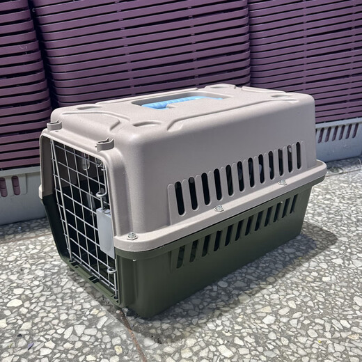 Shiganu Cat Empty Cage Pet Flight Box Dog and Cat Traveling Container Large Portable New Dark Green Large Handle No. 1 Box Length 48.5cm Width 32cm Height 30cm