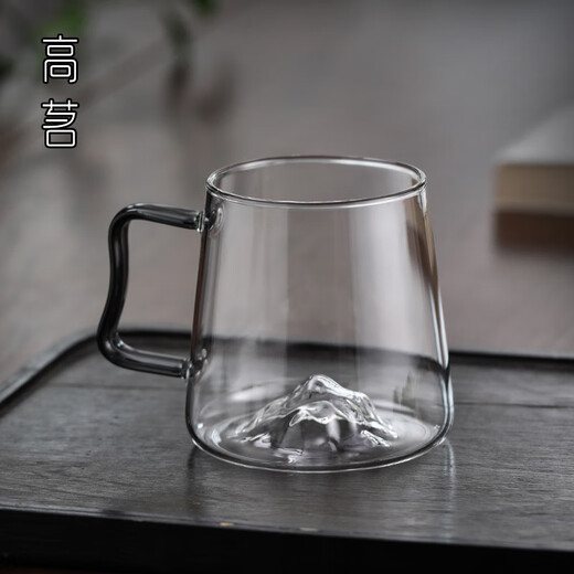 Gaoming (Gaoming) Japanischer Glasbecher Haushalt großer Kapazität Wasserbecher Hochtemperaturbeständiger Sommer Dicked Mountain Viewing Green Tea Tasse kreativer Trinkwasser Tasse 9195 Bergsteiger 450 ml