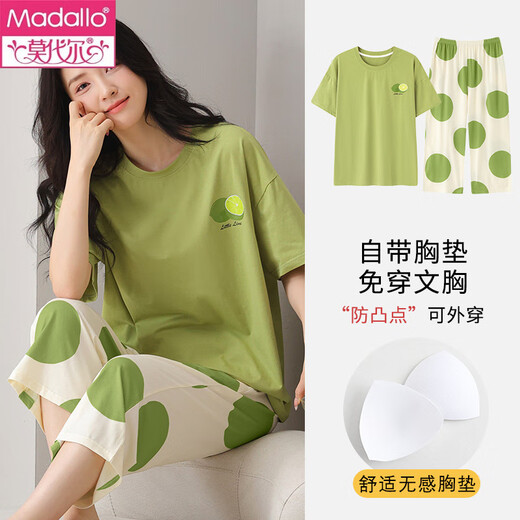 Modal 2025 Kurzärärmungs-Pyjamas für Frauen für Sommerdünnstil mit Brustpolster-Cartoon-Student Runde Hals Home Home Kleidung Kurzärärmische Shorts: B12611 M Frauen [80-95jin [Jin entspricht 0,5 kg]]