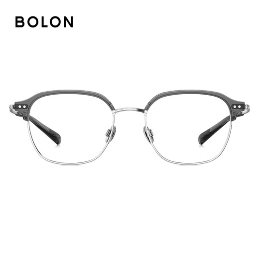 
BOLON Tyrannosaurus Glasses 25 Years New Myopia Glasses Frame Wang Hedi The same half-frame eyebrow frame optical mirror for men and women BA6069 B16 Mist gray Single frame