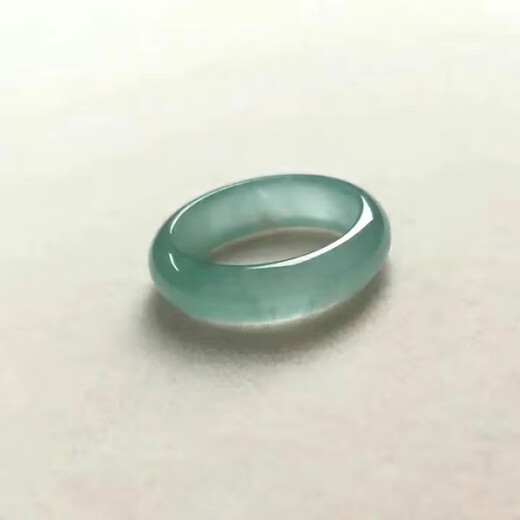 RSRDDY old phoenix jadeite ring plain ring jade ice blue water ring men and women ancient style thin strips women's style real jade ring mouth 21 (inner diameter 19.3MM)