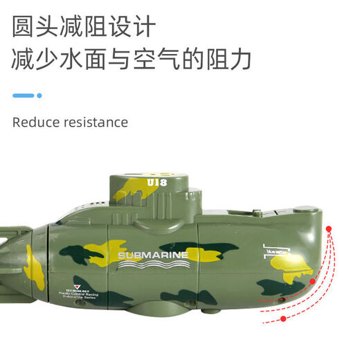 儿童六通遥控潜水艇核潜艇迷你遥控船垂直下潜压水仓戏水玩具男孩 3722喷雾遥控汽艇蓝色 官方标配