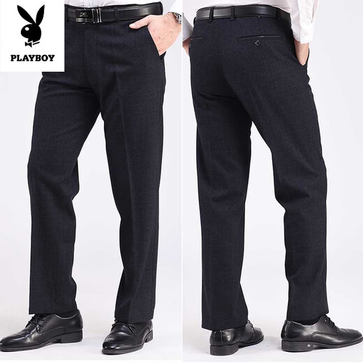 
Playboy (PLAYBOY) Spring and Autumn and Winter Thick Middle-aged Casual Pants Men's Pants Middle-aged and Elderly High-waist Loose Straight-Piece Father's Trousers Adding Fleece 16851 Thickened 28 (2.16 feet waist circumference) 80-89Jin[Jin equals 0.5 kg]