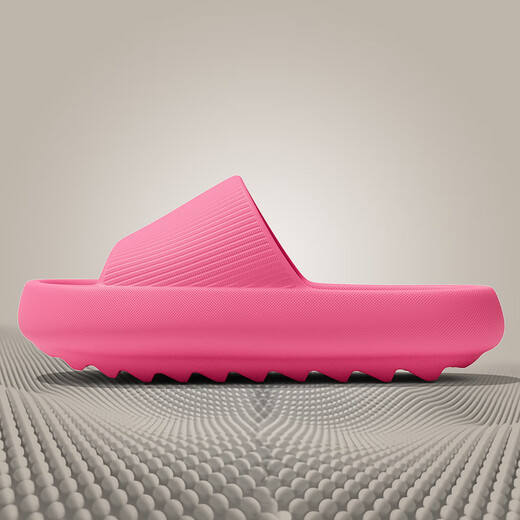 Red bean slim slippers for men 2025 new summer indoor home bathroom anti-slip thick-soled anti-odor sandals for men wearing rose red 35-36 (215mm) suitable for 34-35 feet
