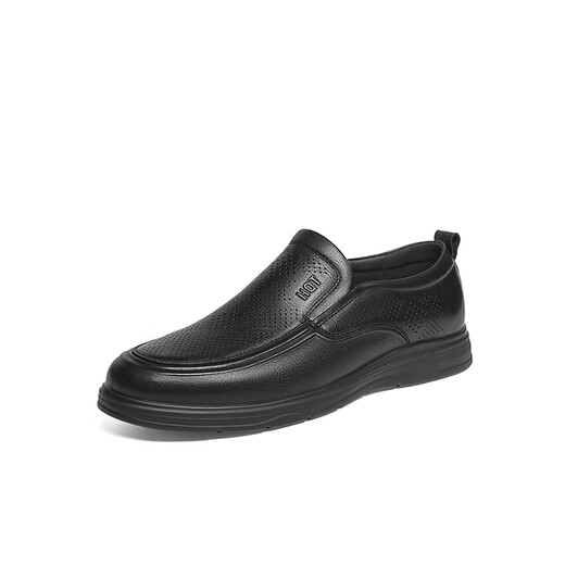 
Red Dragonfly Casual Leather Shoes 2025 Spring New Men's Genuine Leather Shoes Business Middle-aged and Elderly Daddy Shoes WTA15051 Black (punched) 40