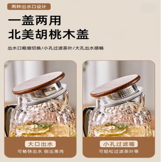 AILUKI Japanese high-looking glass home hospitality light luxury high-end living room water cup set drinking tea cup for women Glacier Cup 6 pieces + Glacier Pot 1.8L + Iron cup holder + Large gold handle