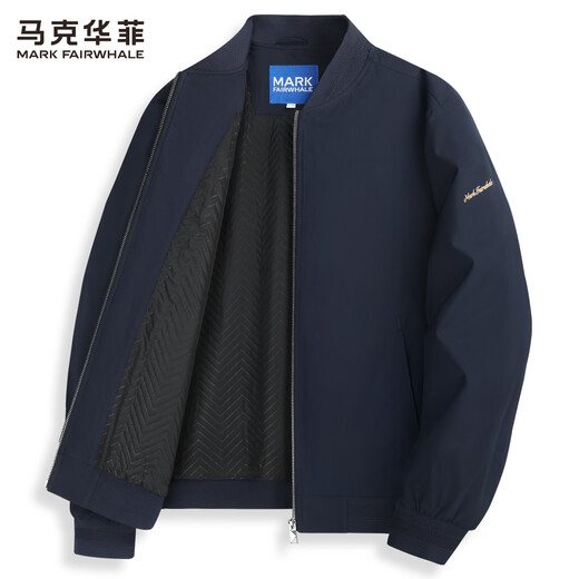 Mark Huafei Ultrasonic lining baseball collar jacket men's 2025 autumn new pilot jacket men's 1521 dark blue 102 L 175