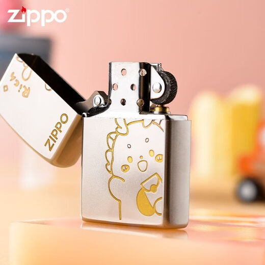 ZIPPO芝宝打火机 可爱招手比耶龙zpoo 防风zppo煤油火机 可爱比耶龙(单机无油)DY9902DK