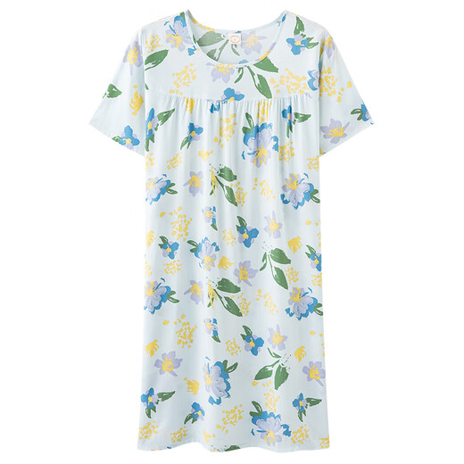
PURCOTTON Cotton Era 2025 Sleeve Night Dress Cotton Silk Women's Spring and Summer Loose Plus Large Size Pajama Artificial Cotton Length 2025 YZL-GZ15280 M [Suggested 80-100Jin [Jin equals 0.5 kg]]