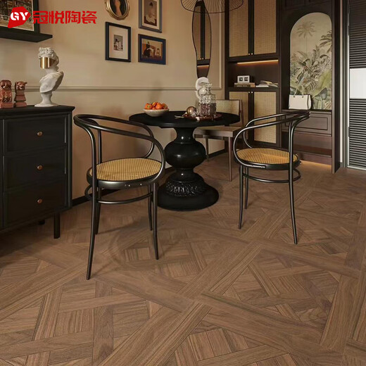 Huilide Log Cream Style Wood Grain Tiles 600x1200 Sala de estar y dormitorio Herringbone Fish Bone Patrón de piso Cortina Amarillo Wutong BJ12798 [5 cajas que comienzan] 600*1200