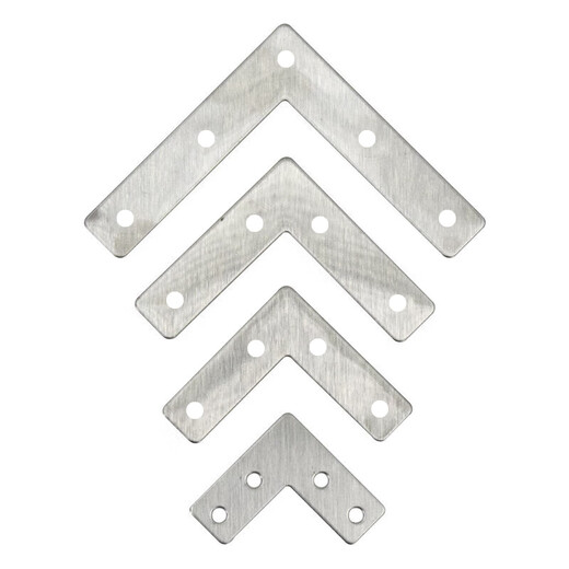 Masfor thickened stainless steel corner code thickened right-angle corner code fixed bracket round edge L-shaped 60*60mm (10 pieces)