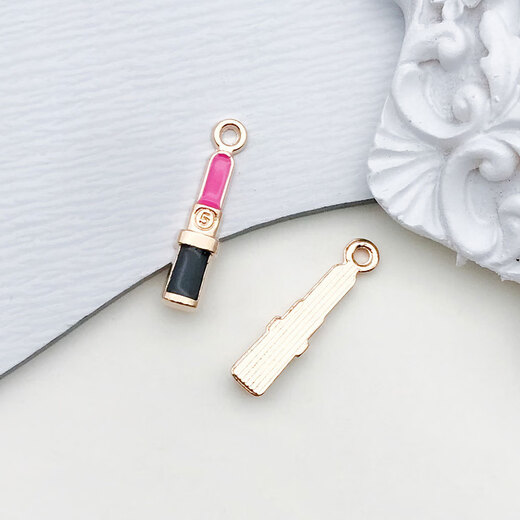 1 rose red oil drop pendant Tong alloy earring jewelry DIY handmade homemade accessories material and various styles 1 lipstick 4x19mm-0.6g-11976 rose red oil drop + zinc alloy