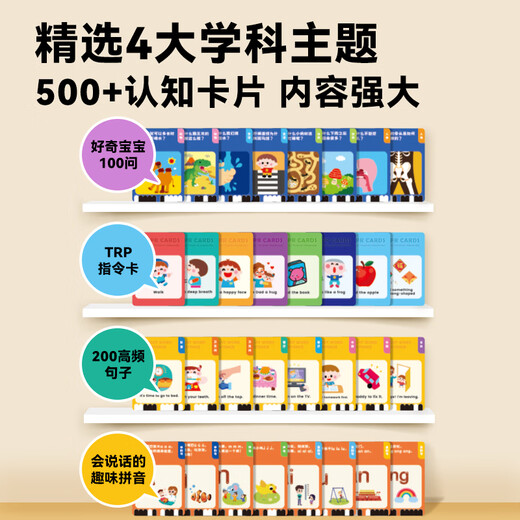 Enseignement flash de l'anglais de l'anglais pour les enfants Carte de commande sous-TPR Carte de commande à haute fréquence de phrase Early Education Machine [Cliquez sur la lecture + lecteur de carte Général] 200 phrases anglaises à haute fréquence pour les parents familiaux