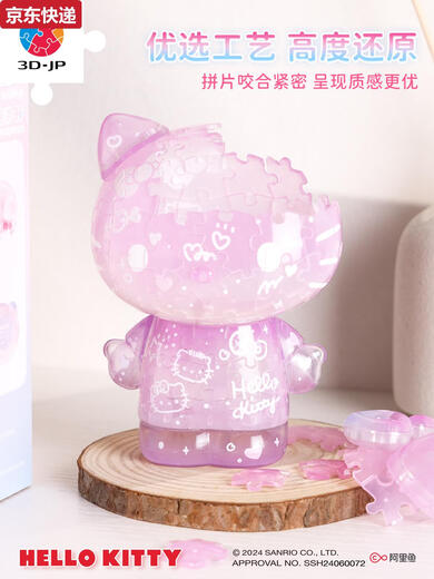 奇立彩3-JP三丽鸥ellokitty摆件50周年潮玩手办3d立体拼图礼物送女生 复古未来F1047