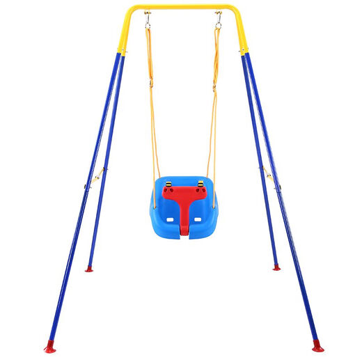 Baby Sprungstuhl Sprungstuhl Kinder Kinder Home Swing Fitness Early Education Spielzeug Jungen und Mädchen mit Babys Bounce Stuhl + American Blue Swing + Edelstahlunterstützung