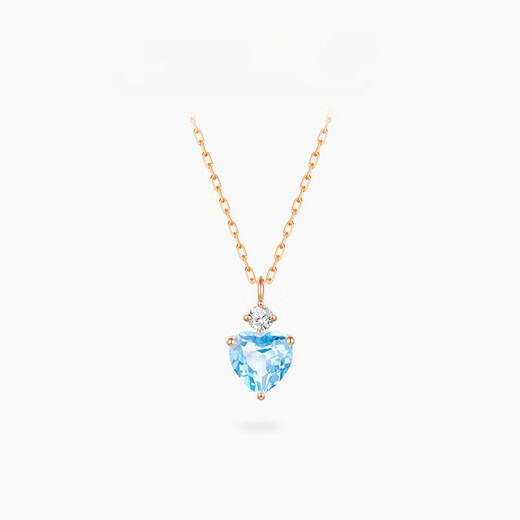 COASZE Mu Can Glacier Heart Island 18k gold love blue topaz necklace diamond gift to girlfriend birthday blue topaz necklace