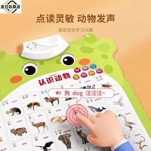 Shantoulin Village Baby Cognitive Audio Early Education Poster -Zahlen Charaktere Tier Erleuchtung Säuglinge und Kinder