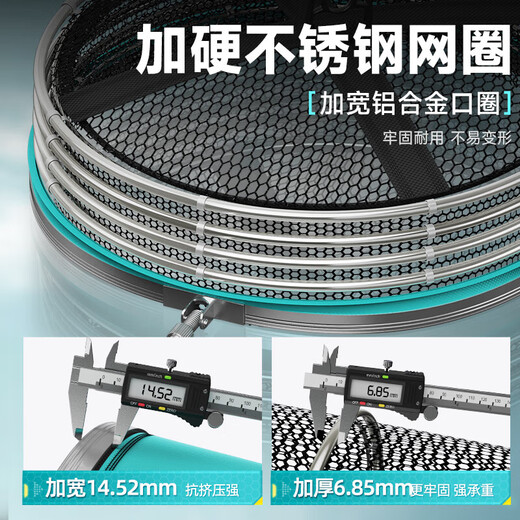 Yuzhiyuan fish protection net bag for fishermen, black pit wild fishing net, thickened rubberized portable storage small fish protection net fishing gear 40cm 3m honeycomb rubberized thickening and reinforcement