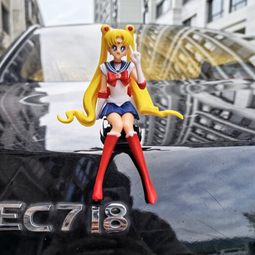 语森忆美少女装饰可拆卡扣车尾挂件新款车外搞怪装饰玩偶创意防水摆件 猫耳毛衣伊雷娜/13cm/车顶卡扣