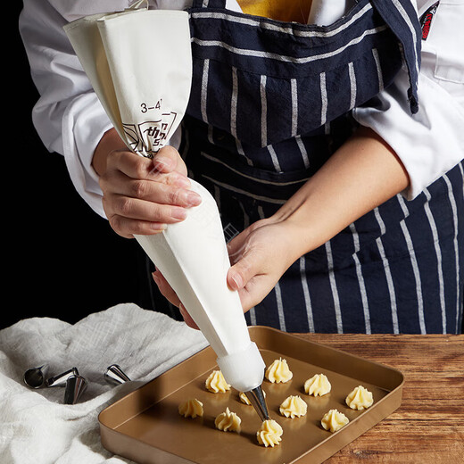 Magic Bean Shenghuo Sac à tuyauterie bouche bébé nourriture bébé biscuit beurre de gâteau de gâteau répété d'outils de cuisson à la maison Grand tissu en coton 4 capapules à biscuits moyens (ZY7027)