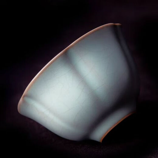 Tianqing Ru Kiln Master Cup single cup opening can hold high-end handmade ceramic tea cup Ru porcelain Kung Fu tea cup tea cup Ru Kiln Master Cup two pieces