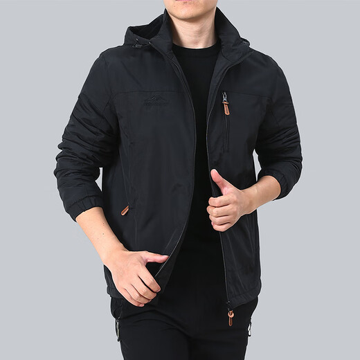VIIBEST9898 Veste décontractée transfrontalière automne et hiver Office Outdoor Windprooft plus en velours veste décontractée à capuche Clip de sport foncé bleu M