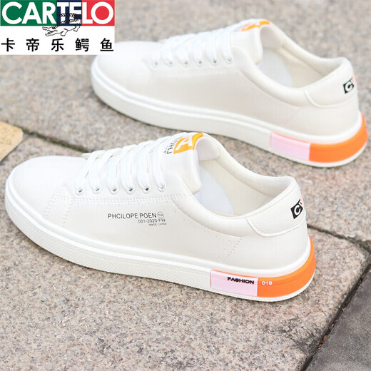 Zapatos para hombres de cartelo primavera y verano nuevos zapatos blancos de cuero coreano versátiles de modernos zapatos de tablero casual de sólidos suaves K9859 Negro 40