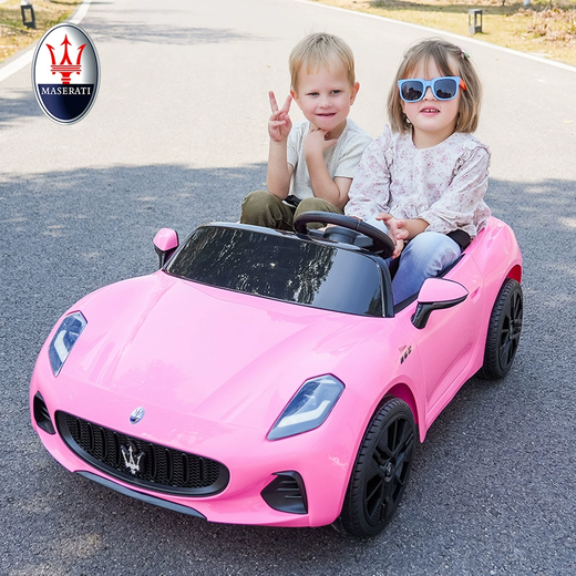 Xingchenhao Maserati children's electric car four-wheel car can seat two children's baby toy car four-wheel drive remote control car paint wine red four-wheel drive + swing + leather seat + soft wheel self-driving remote control + double seat