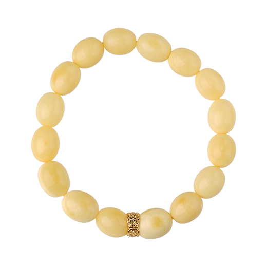 Potala Palace Beeswax Date Beads Single Circle Bracelet 925 Silver Transfer Beads Amber Disk Bracelet Birthday Gift for Men and Women Beeswax 925 Silver Bracelet