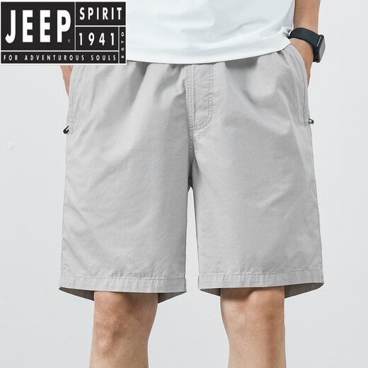 JEEP SPIRIT summer shorts men's solid color casual pants outside wearing men's loose simple five-point pants men's pants 9215 navy blue M
