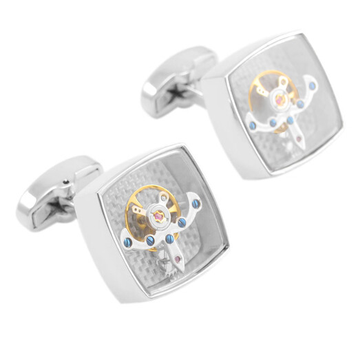 Nosskiss International Luxury Brand Square Tourbillon Manschettenknall -Gleichgewicht Bewegung Watch Sleeve Nagel Herren High Birthday Gift White Steel Square Tourbillon