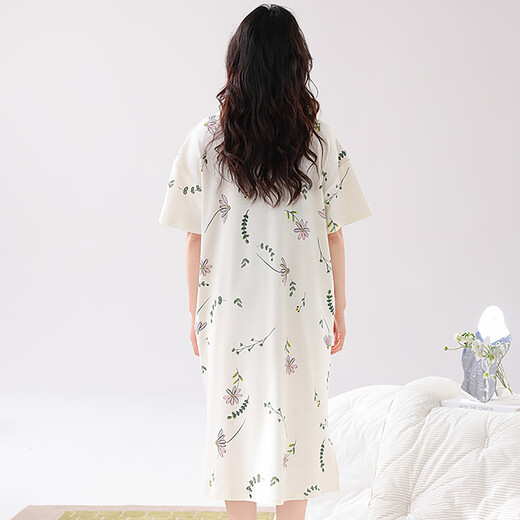 Modal Nightgown for Women's Summer Summer à manches courtes à manches courtes 2025 Nouvelle robe d'été pour femmes enceintes minces d'été ZH14110 L (165)
