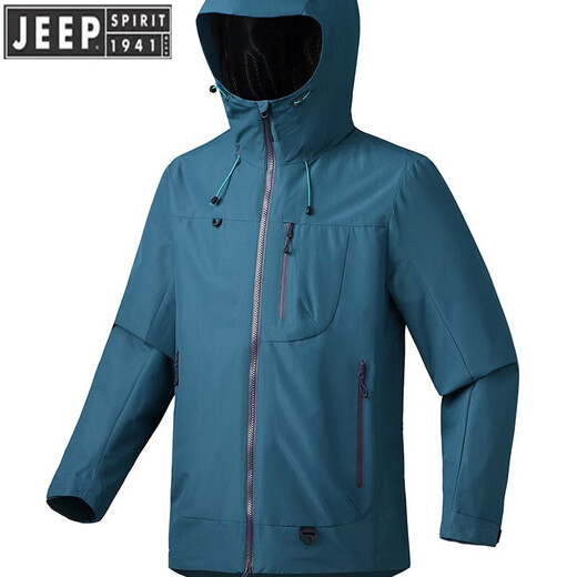 
JEEP SPIRIT Jeep Shock Clothes Women's 2025 New Three-in-One Windproof Waterproof Thin Single-layer Outdoor Mountaineering Jacket Men and Women's Size/Fleece Green 2XL