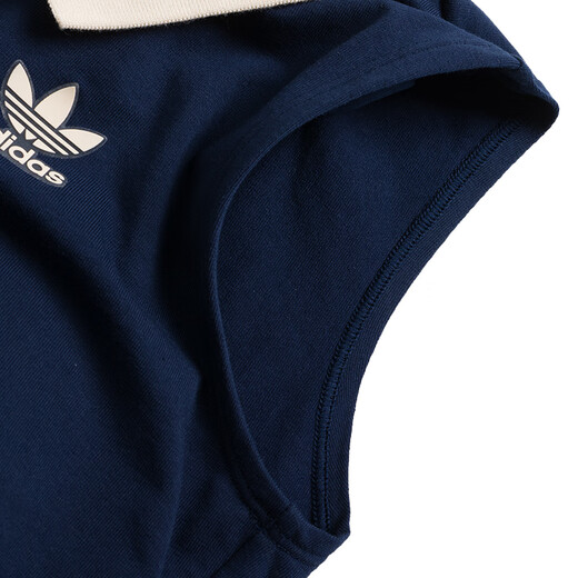 阿迪达斯 （adidas）三叶草女装 POLO PAD TANK 短款自带胸垫运动紧身翻领背心 KE3893/深靛蓝 S