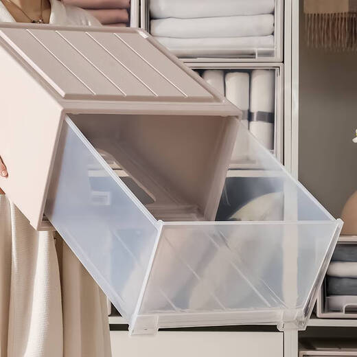 Schublade Aufbewahrungsbox Kunststoff Haushalt transparent Finishing Box Kleiderschrank Schlaflocken Schlafloch Kleidung Kleidung Aufbewahrungsschrank D3523 Tiefe 47* Breite 35* Höhe 23 cm transparent ein Stück