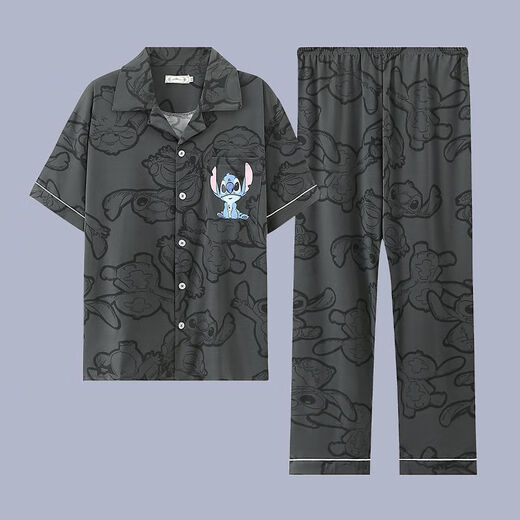
Septemberg (SEPTWOLVES) pajamas men's summer pure cotton short-sleeved trousers summer cardigan thin large size student youth home clothing set G3884 blue (short-sleeved) XL [recommended 120-140Jin [Jin equals 0.5 kg]]