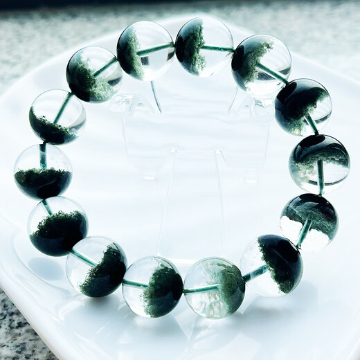 DL 1998 Fat Donglai Quality Green Ghost Bracelet Dark Green Cornucopia Bracelet Men and Women Stars Thousand Layer Permeable Crystal Three Green Ghost 12132 12mm
