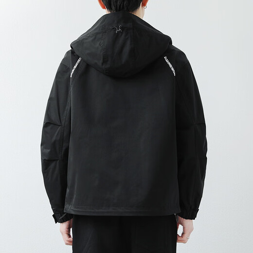 Scarecrow brand work jacket men's 2025 spring and autumn new style hooded jacket for young and middle-aged men's assault top men's black XL