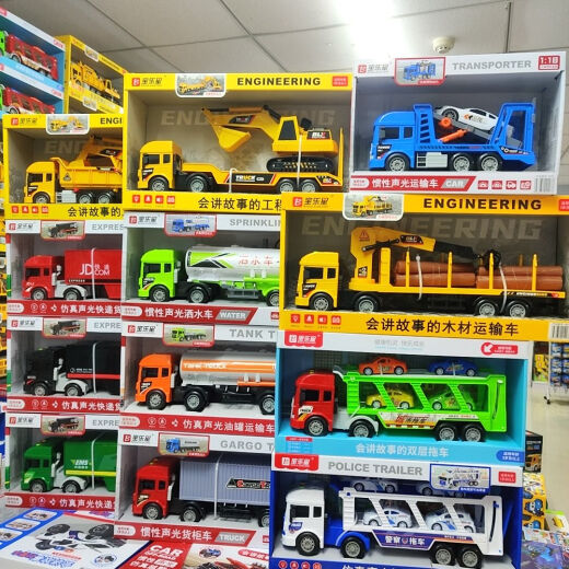 Excavatrice de voitures d'ingénierie de Toy Boy surdimensionnées mélangeant un modèle de voiture de voiture pour enfants Contructeur de transport camion remorque 9853 Remorque Green Shipping Assurance