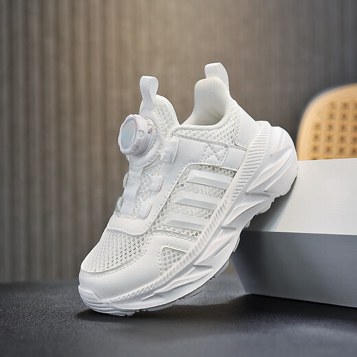 Huilirui zapatos deportivos infantiles zapatos blancos 2025 primavera nueva estilo de malla malla calzado gris sesures de la escuela primaria ligera 15246-blanca 31