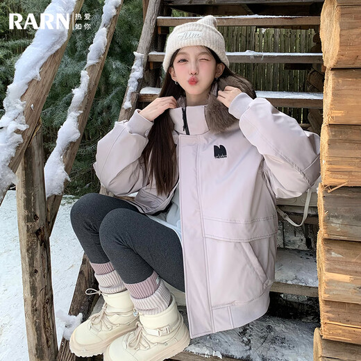 RA&RN/Love Like You Autumn and Winter Commuting Wear Outdoor Three-proof Warmth 90 Velvet Parka Fur Collar Down Jacket Same Style for Men and Women