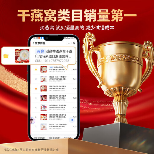 滋品物语燕窝干盏印尼马来进口溯源营养补品燕窝孕妇产后滋补节日礼品盒 【送礼盏】9A黑标120克疏盏
