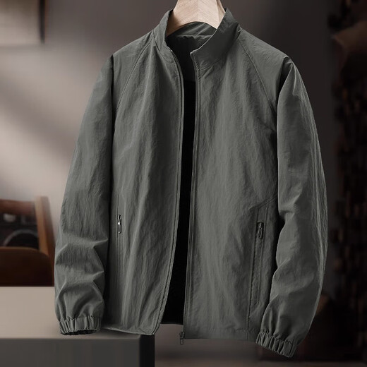 NASAOVER high-end brand jacket men's short spring and autumn thin windbreaker outdoor casual large size stretch loose sports jacket military green counter selection M 95-115Jin Jin equals 0.5 kg