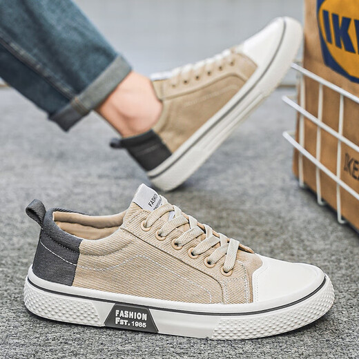 Pastoral Europeo 2025 zapatos para hombres nuevos zapatos de lona casual de moda zapatos de mesa transpirable para hombres versátil suave k22 beige 41